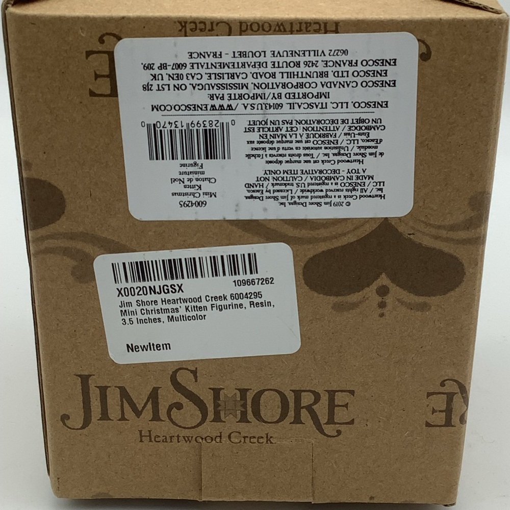 Jim Shore 2019 Mini Christmas Kitten Figurine with Red Santa Hat - Picture 10 of 12